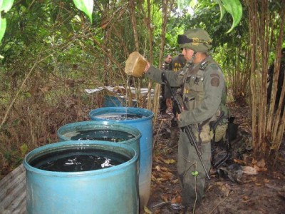 De esta forma la Policía Nacional de los colombianos reafirma su compromiso de continuar su lucha contra todos los grupos narcotraficantes armados ilegales que delinquen en el Departamento del Putumayo.