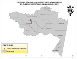 Departamento del Amazonas con sitios - visitados