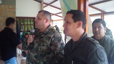 Cr. Oscar Rey - Comandante Brigada de Selva 27 Cr. Ricardo Suarez Laguna - Comandante de Policía Putumayo