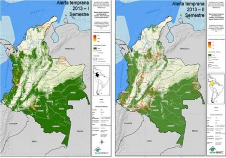 Estas zonas se suman los cinco focos publicados por Caracol Radio y donde se concentra la deforestación. 