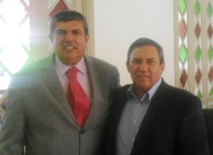 Alcalde de Puerto aAsis Jorge Coral y Gobernador del Putumayo Jimmy Díaz en el Ministerio del Interior en Bogotá