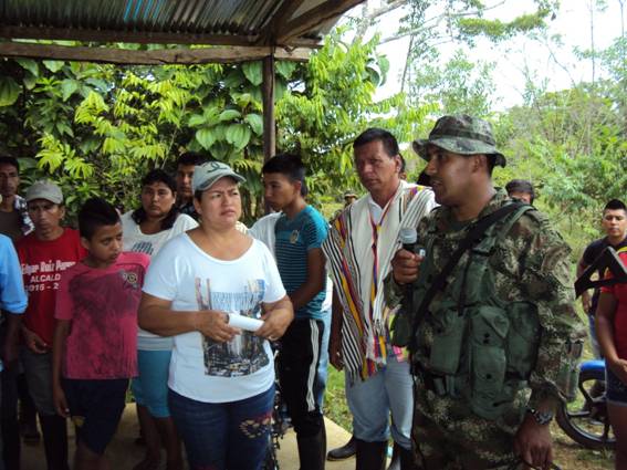 Presidentes de J. A. C. Indígenas, y campesinos dieron a conocer su punto de vista a la fuerza pública.