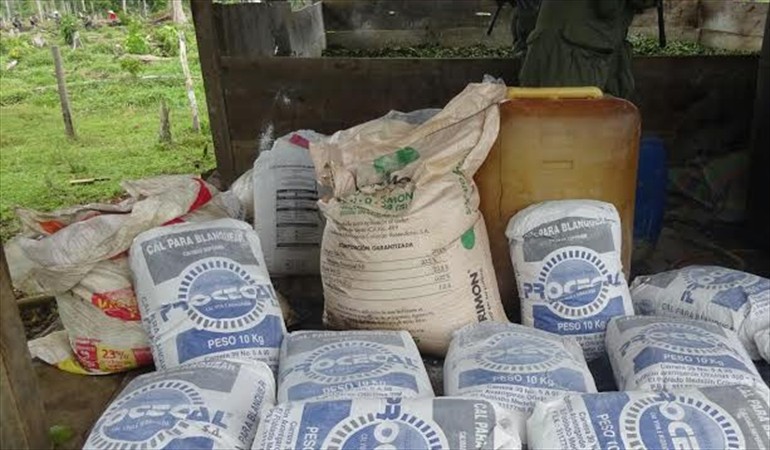 168 laboratorios desmantelados en operativo contra 'la Constru'. Foto: POLICÍA NACIONAL Y FUERZA AÉREA