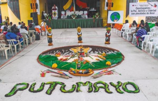 Mandala creado por las comunidades indígenas del Valle del Sibundoy, en el Putumayo. / Germán Moreno
